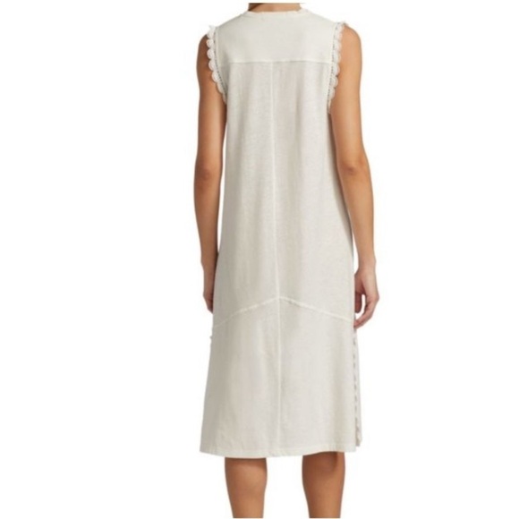 NWOT Derek Lam 10 Crosby Crochet-Trimmed Linen/ Cotton Blend Jersey Dress size S - Picture 4 of 15